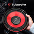 PYLE PLW10BL 10-Inch Subwoofer, 600 Watt, Red