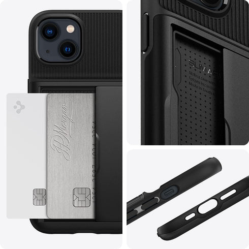 Spigen Slim Armor CS Case for iPhone 13 with Card Slot - Black