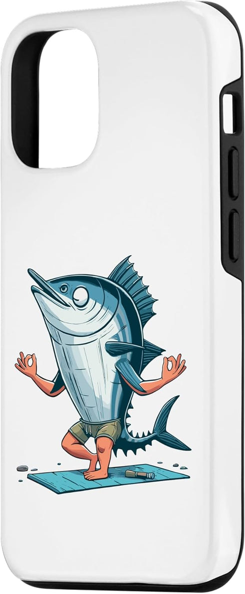 Tuna Practicing Mindfulness Meditation Zen 12/12 Meditation Tuna Yoga Pose Relaxing Animal Case for iPhone Pro