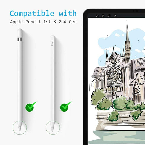 MJKOR 1st 2nd Pro(1 Soft Paperfeel Damping Tips Replacement Compatible with Apple Pencil Gen & Gen, Noise Reducing Pen