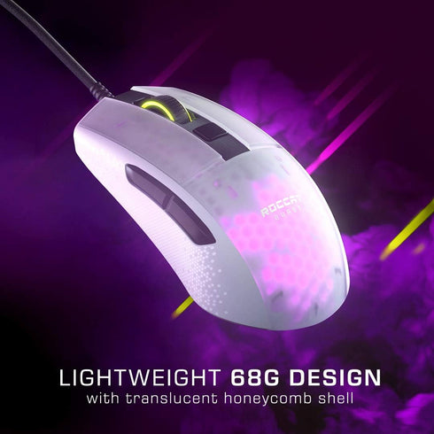 ROCCAT Burst Pro PC Gaming Mouse, Optical Switches, Lightweight Ergonomic Wired Mouse, RGB Lighting, 16K DPI, White