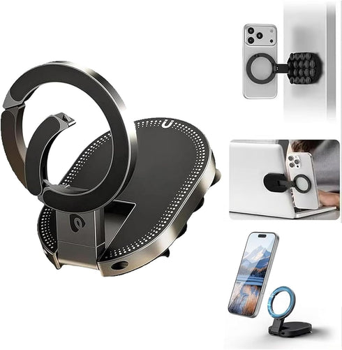 Growalleter 3-in-1 Magnetic Suction Cup Phone Mount, Foldable & 360 Rotatable MagLock Suction