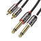 J&D 1/4 to RCA Cable - Gold Plated Copper Shell - 3 Feet Heavy Duty Audio Interconnect Cord