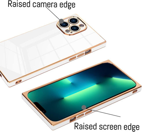 KANGHAR Case for iPhone 13 Pro Max Luxury Cute Plating Electroplated Design Full-Body Anti-Scratch Shockproof Bumper