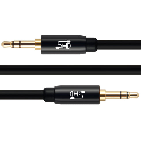SHD Aux Cable (3.5mm Audio Cable) - Premium Sound Dual Shielded 6Feet Auxiliary Stereo Cable with Gold Connectors