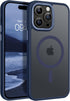 BENTOBEN Magnetic iPhone 14 Pro Case, Translucent Matte Slim Shockproof Cover, Compatible with Magsafe - Navy Blue