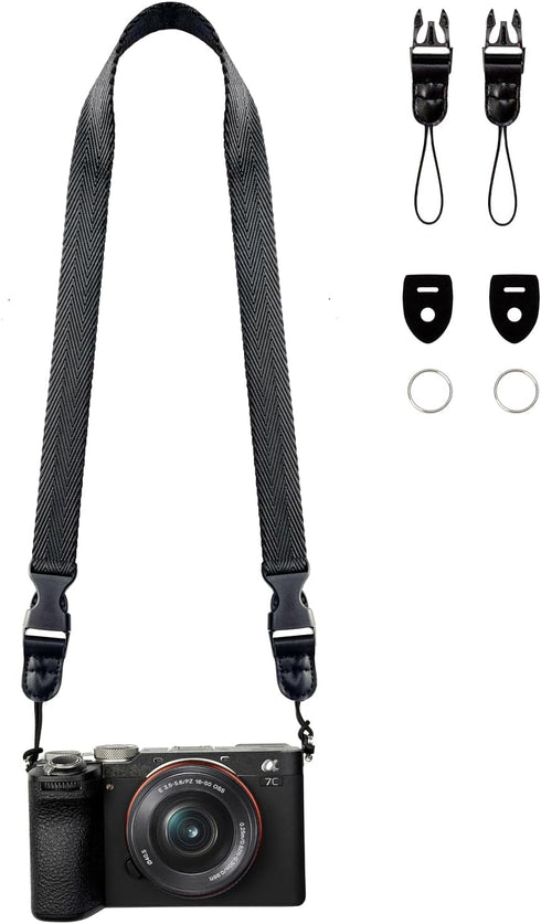 YMTHamaz3 Camera Neck Straps Short,Binocular Strap with Quick Release Buckle,Washable,Black,39 Inch
