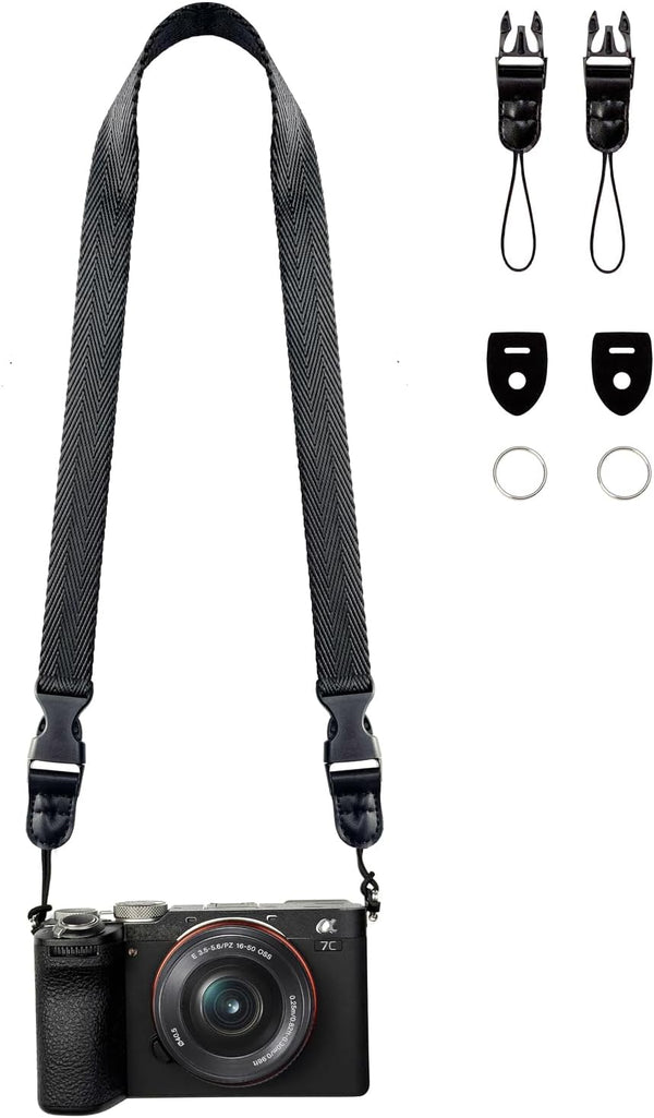 YMTHamaz3 Camera Neck Straps Short,Binocular Strap with Quick Release Buckle,Washable,Black,39 Inch