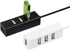 Apoi 4 Port USB Port Splitter Compact Portable High Speed USB 2.0 Data Hub for Windows MacBook PC - Black