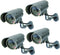Dummy Security Camera Bullet Fake Indoor Outdoor CCTV Surveillance System with Realistic LEDs and Warning Stickers