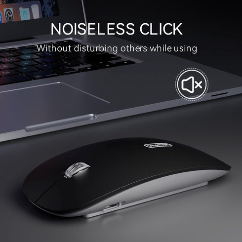 Uiosmuph G11 Wireless Mouse, USB C Rechargeable Computer Mouse, Slim Silent Mice 2.4GHz Optical for Laptop/Mac/PC