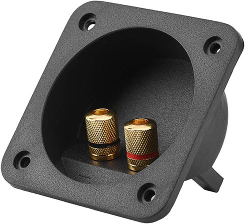 Speaker Box Terminal Cup, Square Double Binding Post Subwoofer Box Terminal Plates for DIY Home Car Stereo Speaker