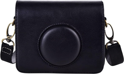 Rieibi Mini EVO Case - Retro PU Leather Protective Case for Fujifilm Instax Mini EVO Instant Camera - Black with