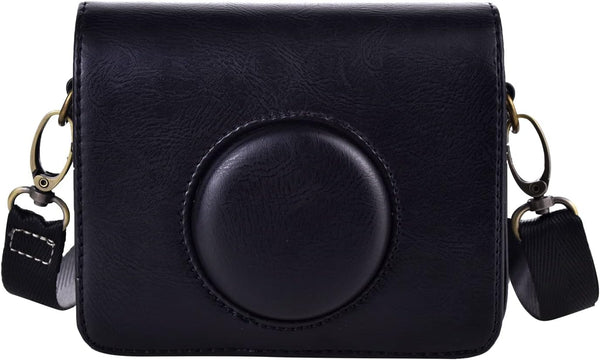 Rieibi Mini EVO Case - Retro PU Leather Protective Case for Fujifilm Instax Mini EVO Instant Camera - Black with