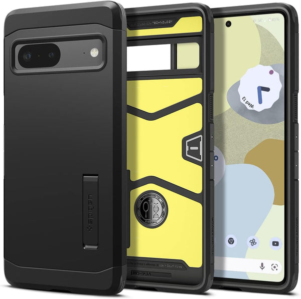 Spigen Tough Armor Case for Pixel 7 (2022) - Black, Durable Protection & Stylish Design.
