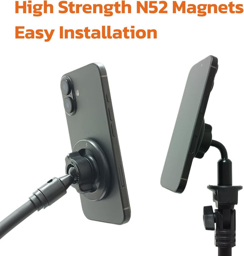 YKI 17mm 17mm/0.67inch 360 Magnetic Phone Mount Adapter Compatible with Mag Safe, ViewStable Magnetic Car Phone Mount
