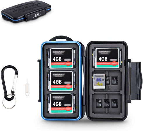JJC Memory Card Case for 6 Cfast Compact Flash Cards, 12 SD Cards