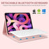 Keyboard Case for iPad Air 11 inch 2024 & iPad Pro 11 inch, Detachable Bluetooth Keyboard with Pencil Holder (Pink)