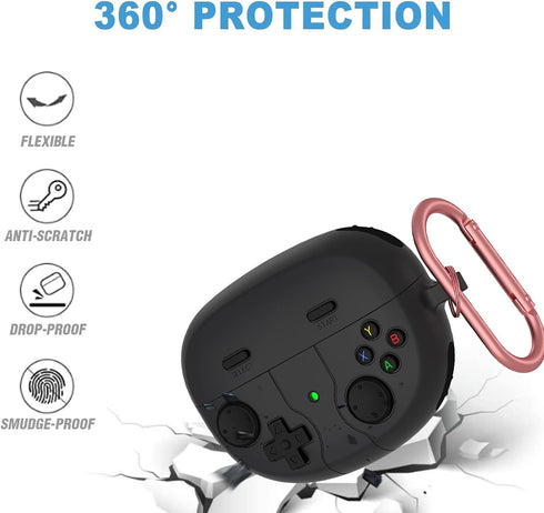 Silicone Case Compatible with Bose Ultra Open Earbuds, Cute Game Design Soft Protective Cover with Cleaning Kit