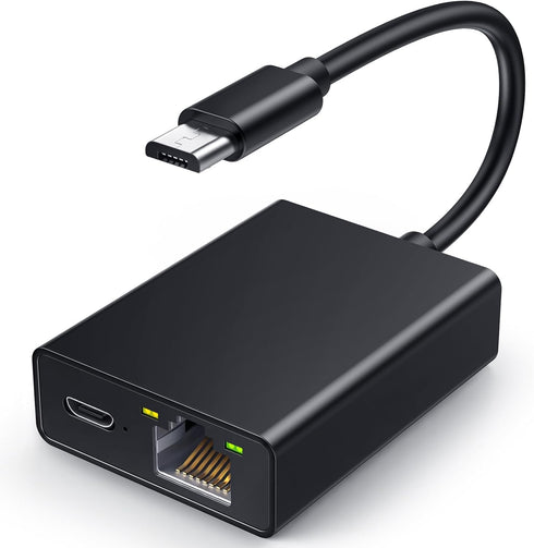 Electop Ethernet Adapter for Fire TV Stick, Micro USB to RJ45, Compatible with 4K Fire Stick, Chromecast, and More