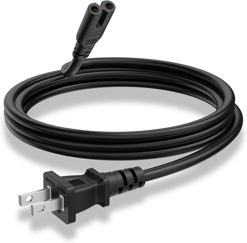 Meliya 2 Prong TV Power Cord Compatible with Samsung, LG, TCL, Sony, Apple,