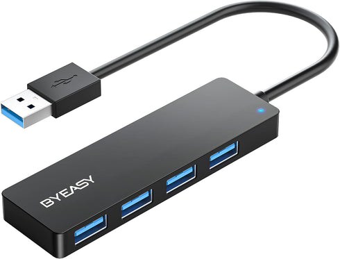 BYEASY 4 Port USB 3.0 Hub, Ultra Slim Portable Data Hub for iMac Pro, MacBook Air, Mac Mini/Pro, Surface Pro