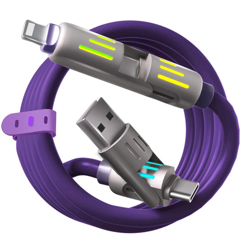 LWW 240W 4-in-1 USB C Multi Charger Cable with LED Indicator, PD 5A