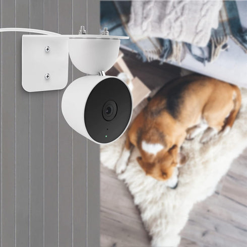Metal Wall Mount Holder for Google Nest Indoor 2nd Generation Wired Security Cam, White