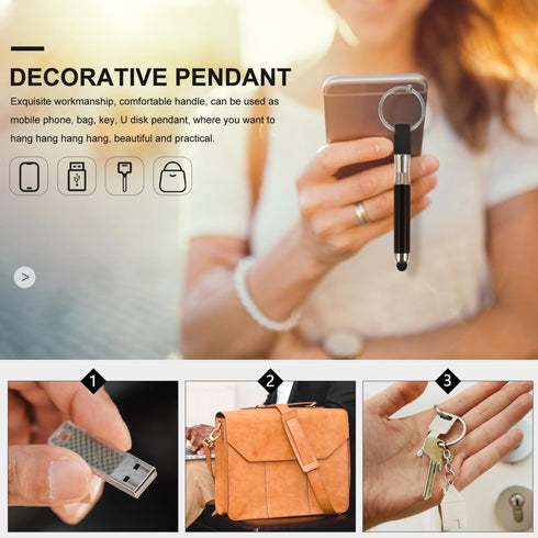 Mikikit 12 Stylus Pen with Keyring, Pcs Stylus Pens for Touch Screens Keychain Plastic Touch Screen Ballpoint Pen Key