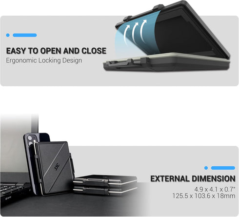 2 Slots Hard Drive Case for 2.5 inch SSD, Water Resistant and Shockproof Storage Protection Box for 2.5'' SSD Carrying