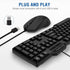 Wired Keyboard and Mouse Combo, Gofreetech Full-Size Keyboard and Mouse Combo with Optical 3 Button Mouse, USB Plug-and-Play, Compatible with Desktop, Laptop, Notebook, PC Windows