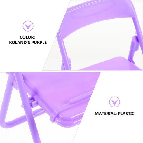 DOITOOL 10-Pack Cartoon Design Foldable Chair Phone Stand - Portable Purple Holder