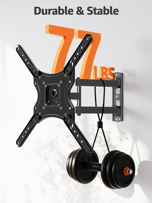 ELIVED 26-60 Inch 400x400, 77 lbs. Full Motion TV Wall Mount for Most TVs, Articulating Arms Swivel and Tilt tv Mount