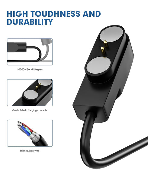 Ortizan 2 Pack Magnetic Charging Cable for I10 Open Ear Wireless Bluetooth Headphones
