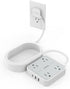 TESSAN Long Flat Extension Cord 15 ft with Surge Protector - Power Strip with 4 Outlets & 3 USB Ports (1 USB C)
