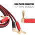 HiFi Speaker Wire - Pure Copper Cable with Right Angle L Type Banana Plugs, Red & Black (1.8m)