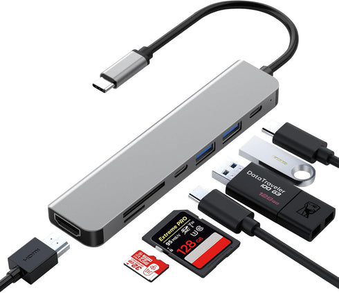 Zyerch 7 in 1 USB C Hub Docking Station With 4K HDMI, 100W