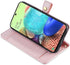 Asuwish Phone Case for Samsung Galaxy A71 5G, Zipper Leather Wallet Cover with Kickstand and Credit Card Holder - Rose