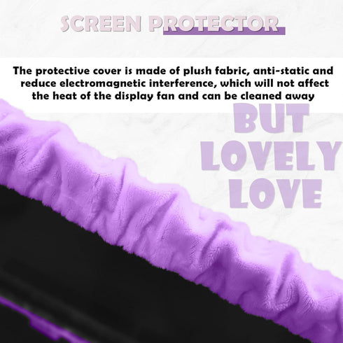 Kakurookie 23'' 34'' - Computer Monitor Protective Cover with Cat Ear Design, Cute Monitor Dust Cover with Furry