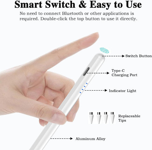 Luntak Android Stylus Pens for Touch Screens High Precision&Sensitivity Magnetic Type-C Tablet Stylus Suit