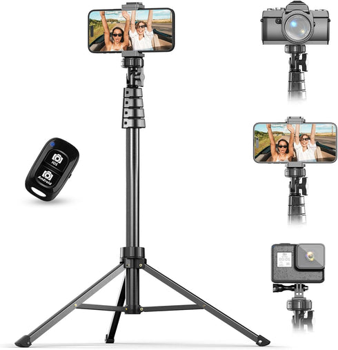 UBeesize 72" Phone Tripod & Selfie Stick, Camera Tripod Stand with Wireless Remote, Compatible with iPhone/Android
