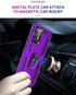 Samsung A52 Case, Galaxy A52 Case with HD Screen Protector, Military-Grade Ring Holder Kickstand, Purple