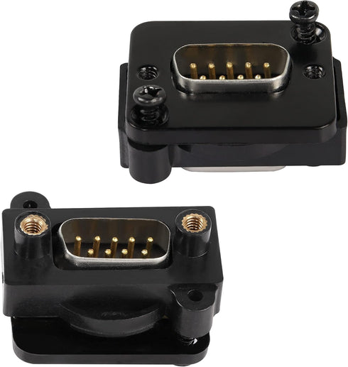 QIANRENON DB9 Panel Mount Straight Through Connector, 9-pin RS232 Serial Male to Male Panel Mount Socket Converter