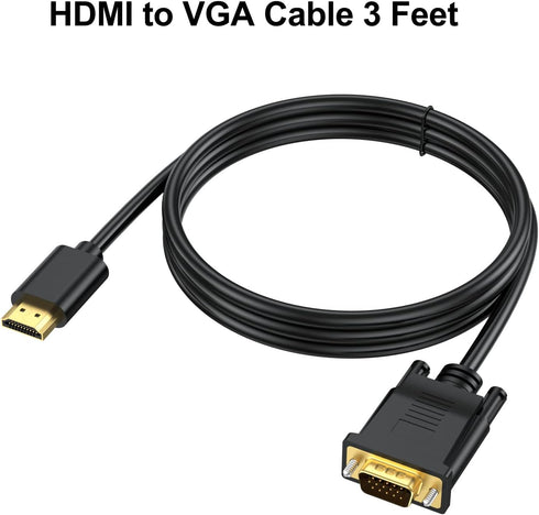 URELEGAN 3.3FT 2-Pack, 1080P (1M) HDMI to VGA Cable HDMI to VGA Cord Uni-Directional Male to Male HD Video Cord