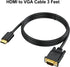 URELEGAN 3.3FT 2-Pack, 1080P (1M) HDMI to VGA Cable HDMI to VGA Cord Uni-Directional Male to Male HD Video Cord