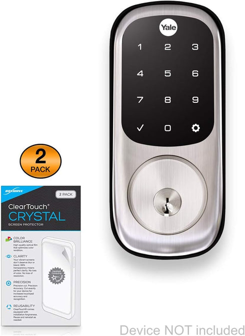 BoxWave Screen Protector for Yale Real Living Assure Lock Touchscreen Deadbolt - ClearTouch Crystal (2-Pack)