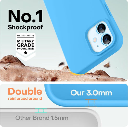 LOVE 3000 Blue iPhone 12/iPhone 12 Pro Case, Premium Silicone with Soft Anti-Scratch Microfiber Lining