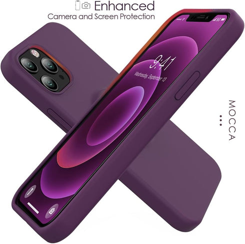 MOCCA iPhone 12 Pro Max Case 6.7 inch, Grape | Anti-Scratch Shockproof Protective Case with Ring Kickstand