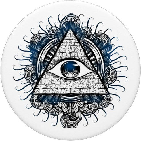 All Seeing All Knowing Eye Blue Evil Eye Pyramid Triangle by PopSockets, Swappable Grip for Phones & Tablets