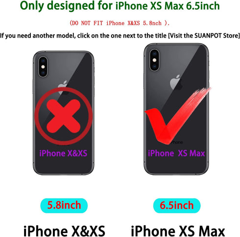 SUANPOT RFID Blocking Leather Wallet Case for iPhone Xs Max, Shockproof Flip Folio Cover (Sea Green)